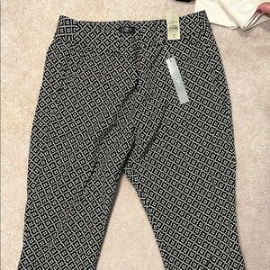 LOFT Black and White Patterned Pants